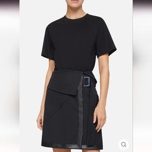 NWT 3.1 PHILLIP LIM Cotton jersey-paneled gabardine mini dress